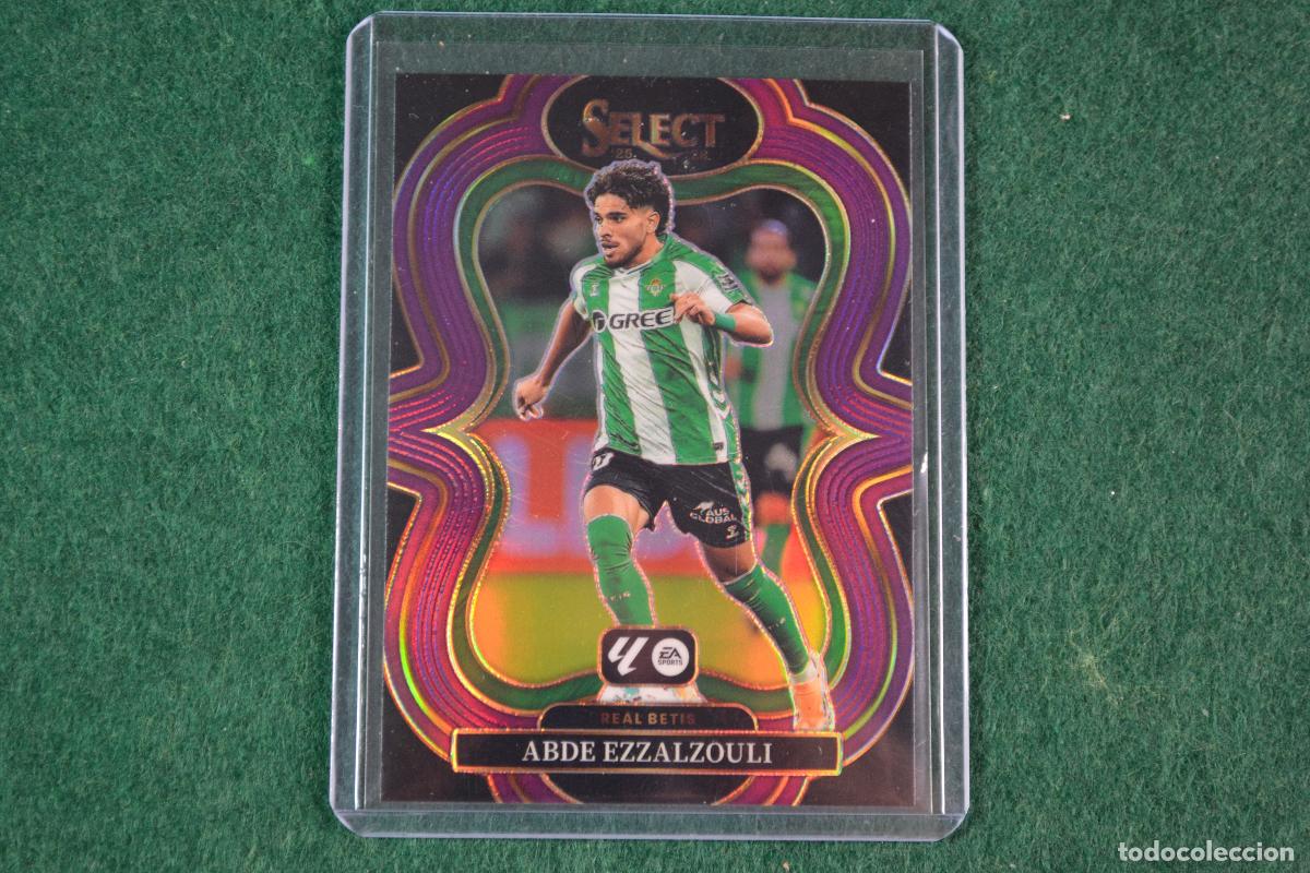 Cromos de f&uacute;tbol: PANINI SELECT LA LIGA 2025-26 - 143 ABDE AZZALZOULI (REAL BETIS) PARALELA PURPLE NUMERADA 114/125