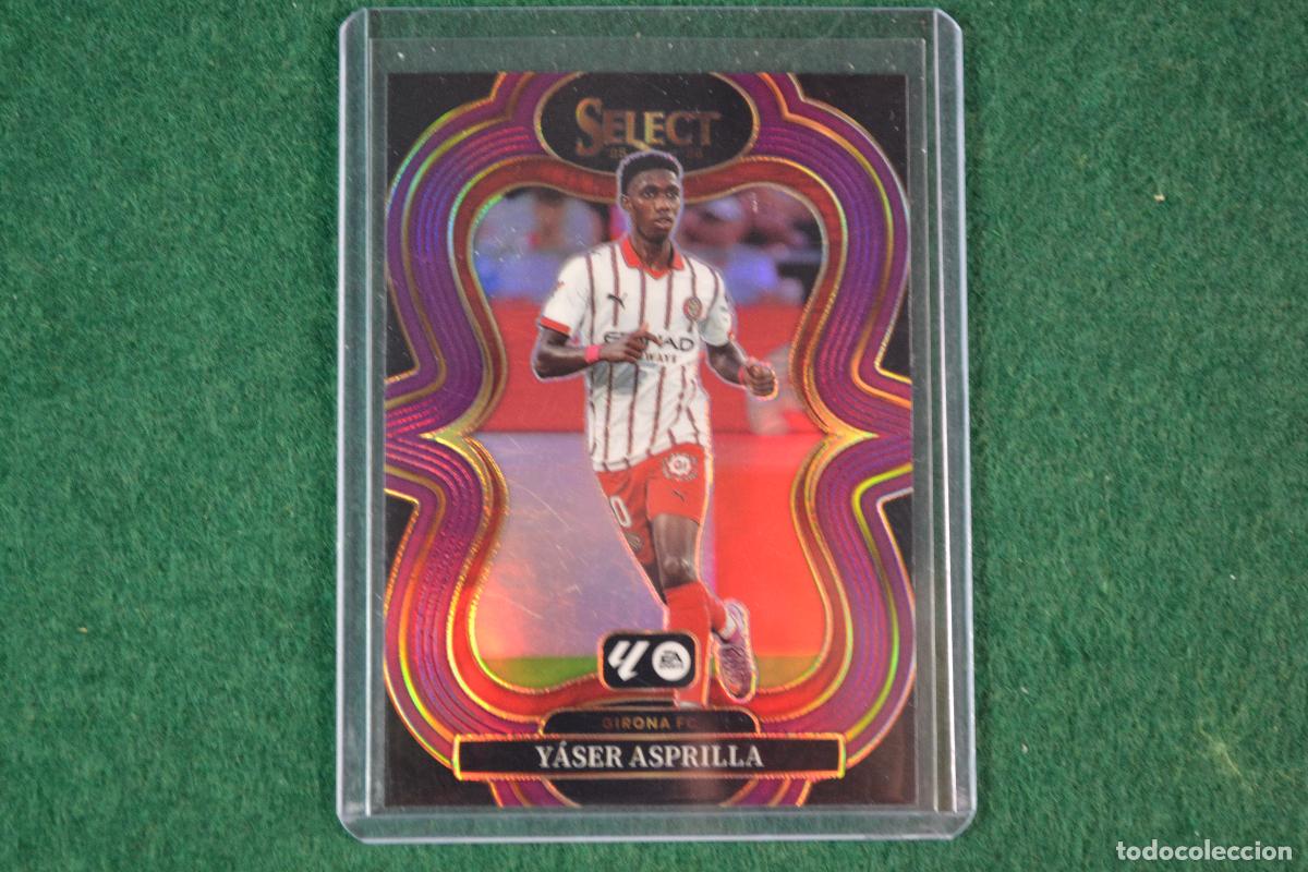 Cromos de f&uacute;tbol: PANINI SELECT LA LIGA 2025-26 - 186 YASER ASPRILLA (GIRONA FC) PARALELA PURPLE NUMERADA 057/125