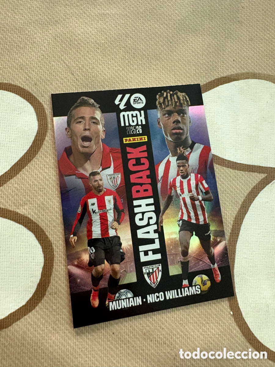 Cromos de f&uacute;tbol: Iker Muniain - Nico Williams Athletic de Bilbao Panini Megacracks 2025/26 Flashback #429