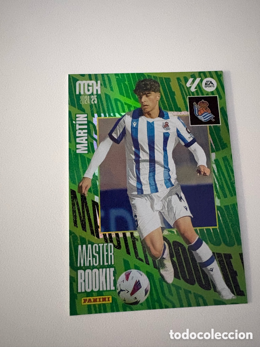 Cromos de f&uacute;tbol: 420 Jon Mart&iacute;n, Real Sociedad, M&aacute;ster Rookie, Panini Megacracks 2024 2025 24 25