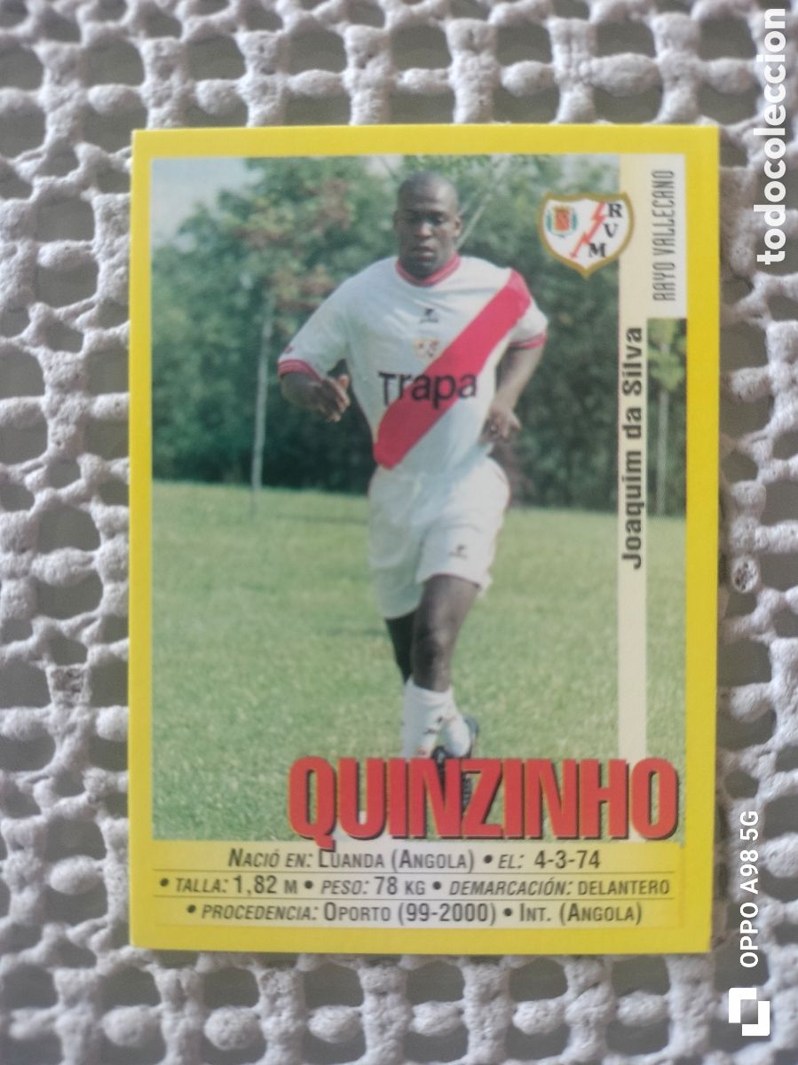 Cromos de f&uacute;tbol: Cromo 359a 359 a Quinzinho Rayo Vallecano Panini liga temporada 99 00 1999 2000