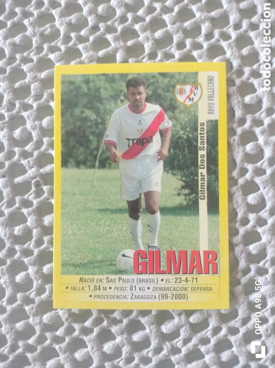 Cromos de f&uacute;tbol: Cromo 346a 346 a Gilmar Rayo Vallecano Panini liga temporada 99 00 1999 2000