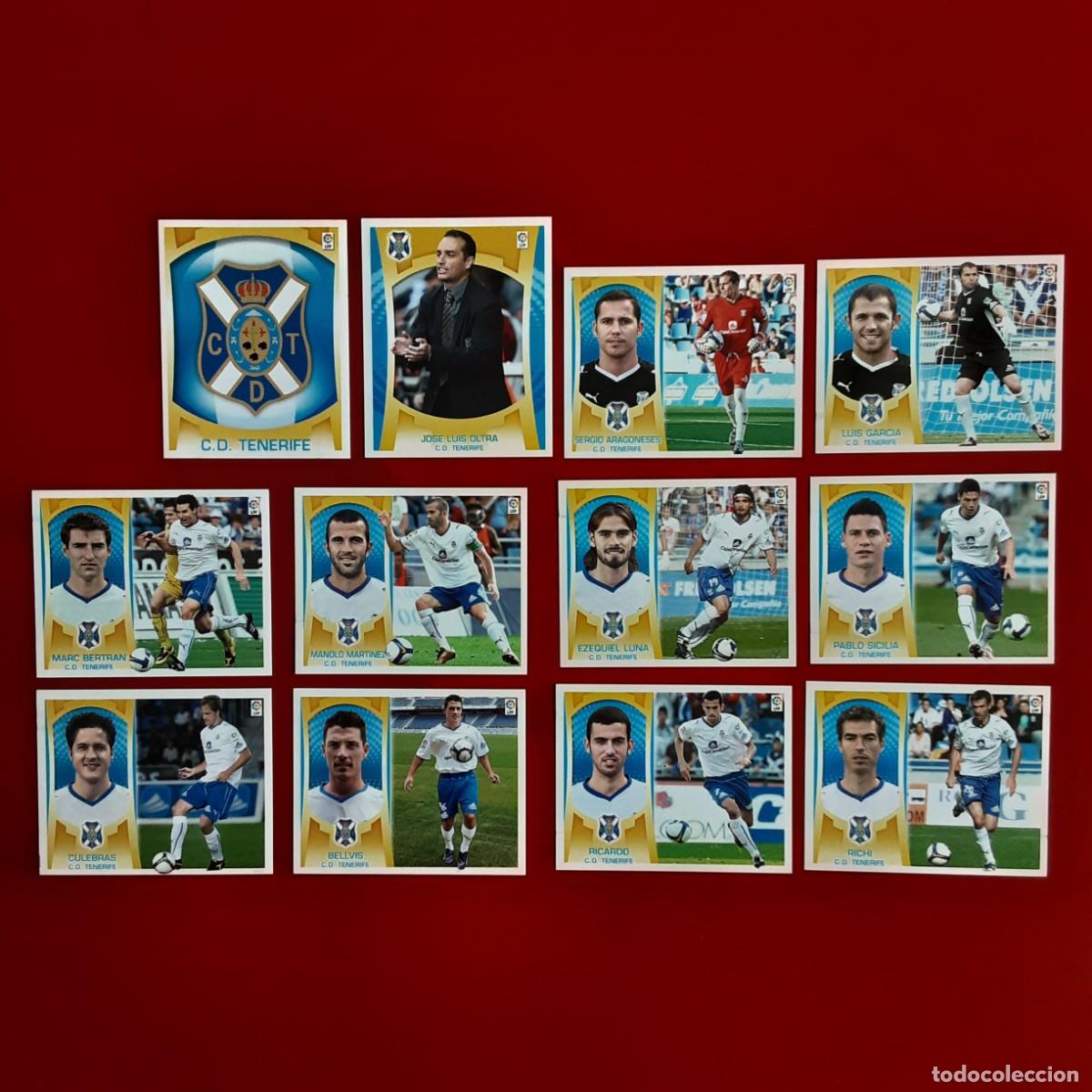 Football Stickers: EQUIPO COMPLETO TENERIFE LIGA TEMPORADA 2009 2010 09 10 EDICIONES ESTE NUNCA PEGADO