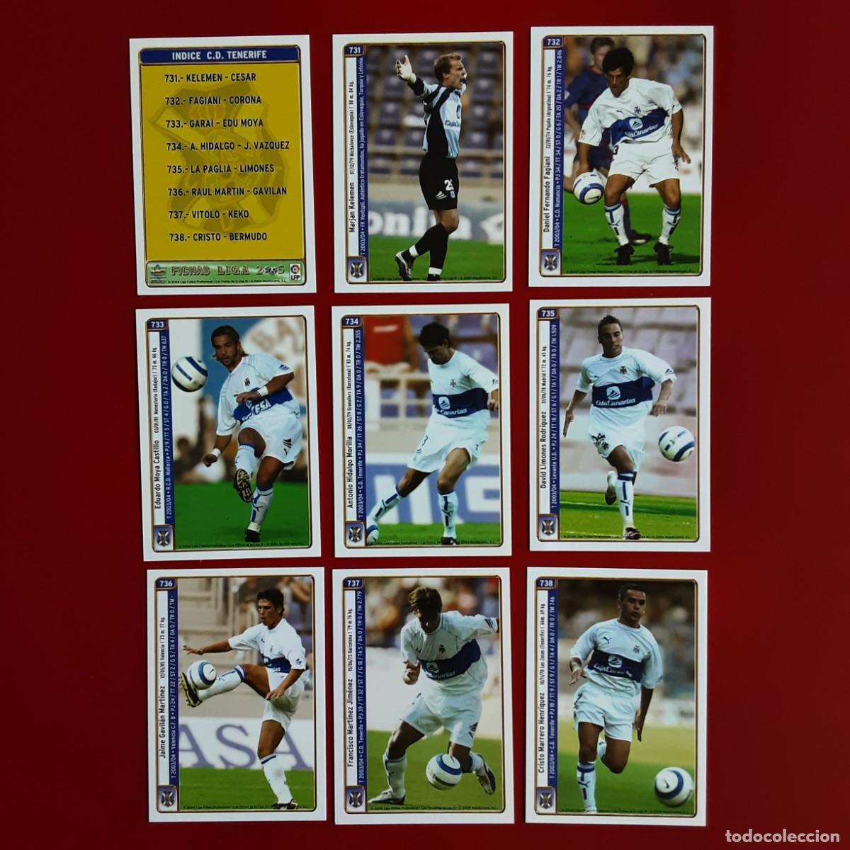 Cromos de f&uacute;tbol: EQUIPO COMPLETO TENERIFE LIGA TEMPORADA 2004 2005 MUNDICROMO SPORT MC
