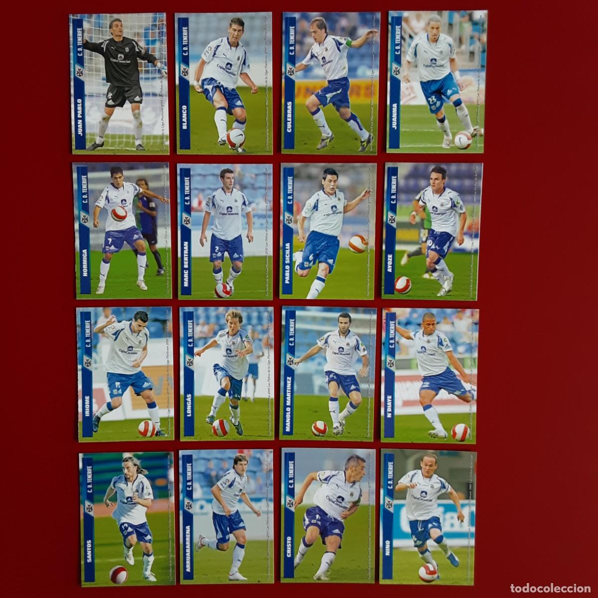 Cromos de f&uacute;tbol: LOTE 16 CROMOS DIFERENTES TENERIFE LIGA TEMPORADA 2007 2008 07 08 MUNDICROMO SPORT MC