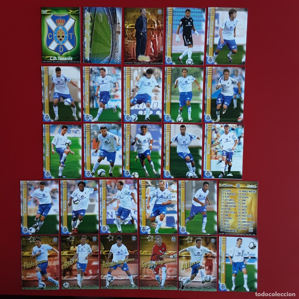 Cromos de f&uacute;tbol: EQUIPO CASI COMPLETO TENERIFE LIGA TEMPORADA 2009 2010 09 10 MUNDICROMO SPORT MC