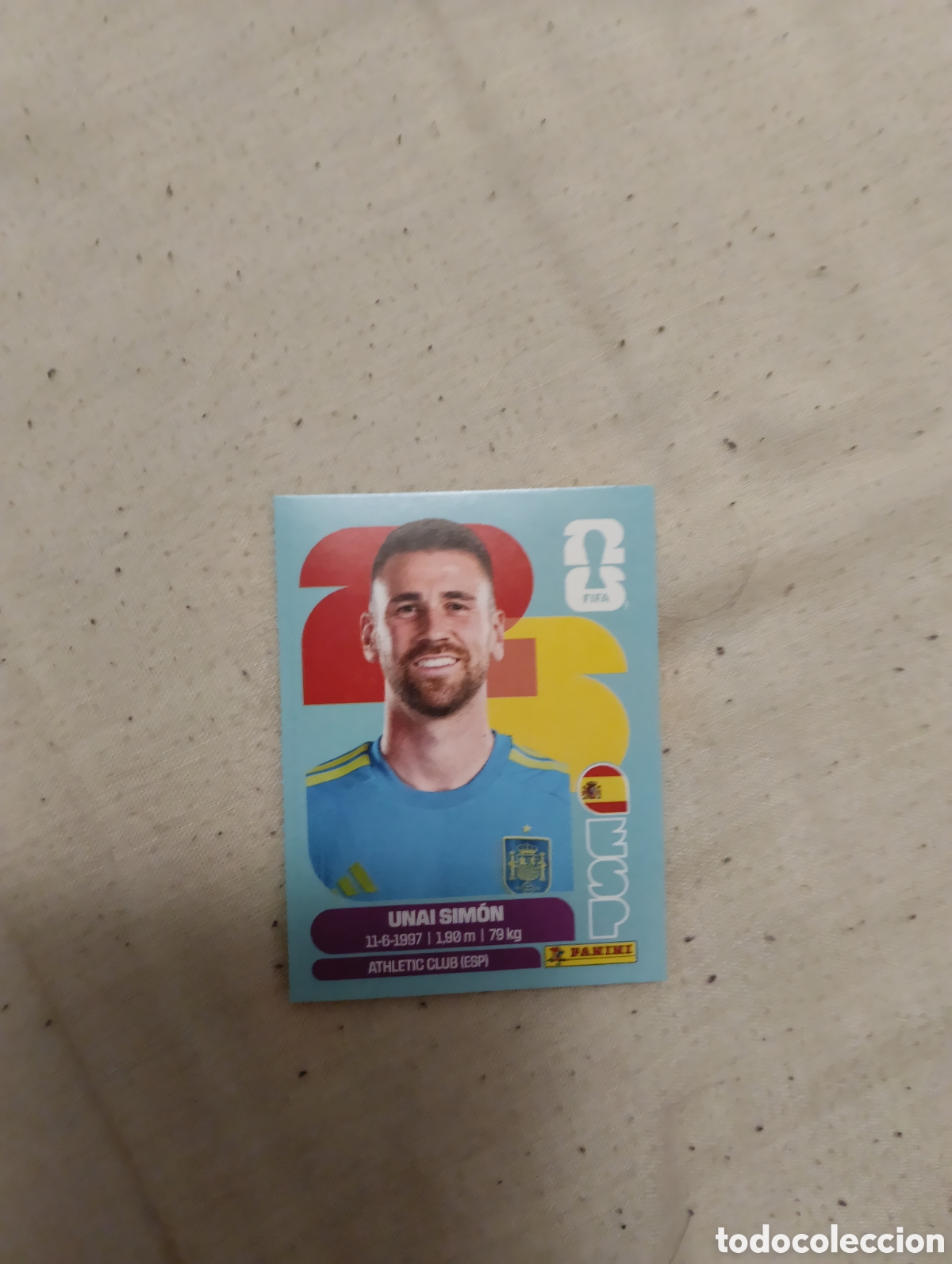 Cromos de f&uacute;tbol: Unai Simon n&uacute;mero 2 de Espa&ntilde;a cromo panini Mundial Fifa World Cup 2026