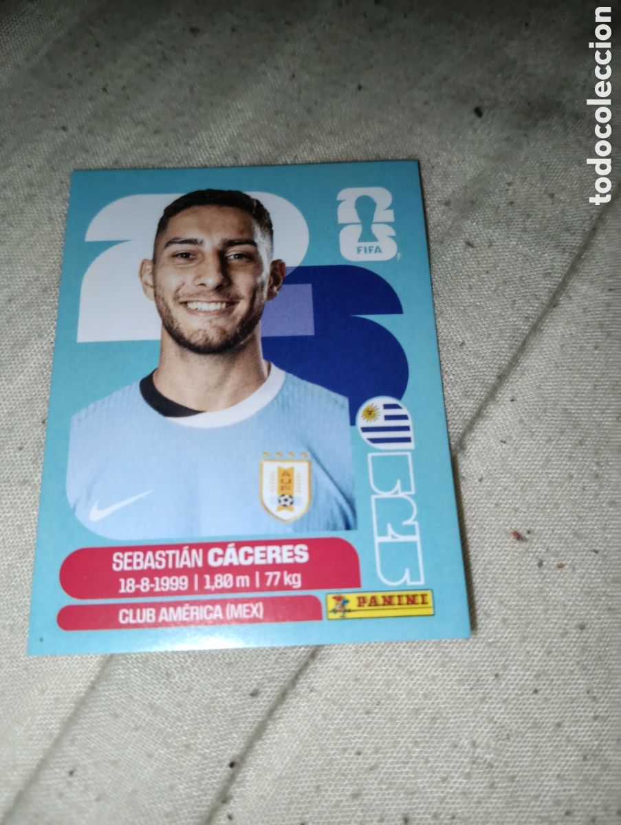 Cromos de f&uacute;tbol: URU 6 SEBASTIAN CACERES URUGUAY CROMOS ALBUM FIFA WORLD CUP MUNDIAL 2026 PANINI