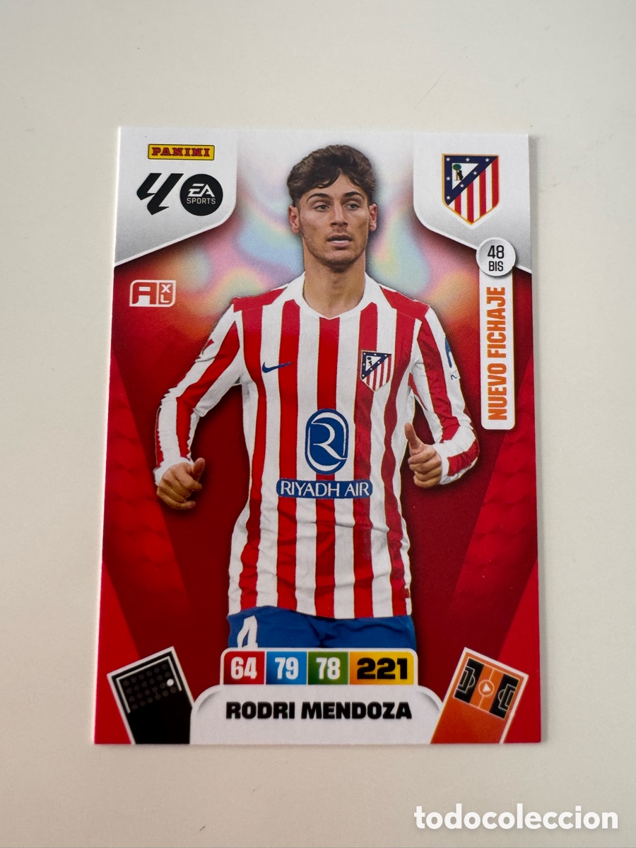 Cromos de f&uacute;tbol: PANINI ADRENALYN XL LIGA 2025-2026 25-26 &ndash; Rodri Mendoza Atl&eacute;tico de Madrid N&ordm; 48 BIS