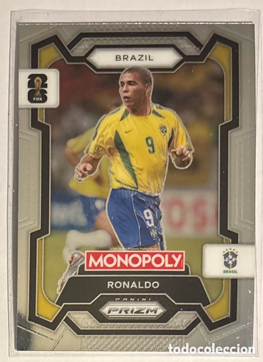 Cromos de f&uacute;tbol: RONALDO NAZARIO (BRASIL). CARTA PANINI PRIZM MONOPOLY FIFA WORLD CUP 2026. #18.