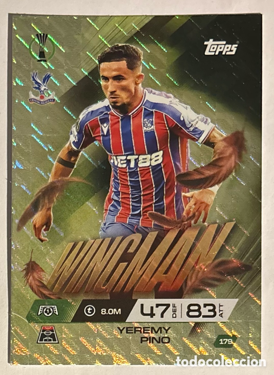 Cromos de f&uacute;tbol: YEREMI PINO (CRYSTAL PALACE). CARTA WINGMAN TOPPS MATCH ATTAX 2025/26.