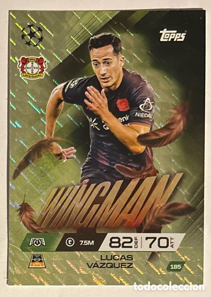 Cromos de f&uacute;tbol: LUCAS V&Aacute;ZQUEZ (BAYER LEVERKUSEN). CARTA WINGMAN TOPPS MATCH ATTAX 2025/26.