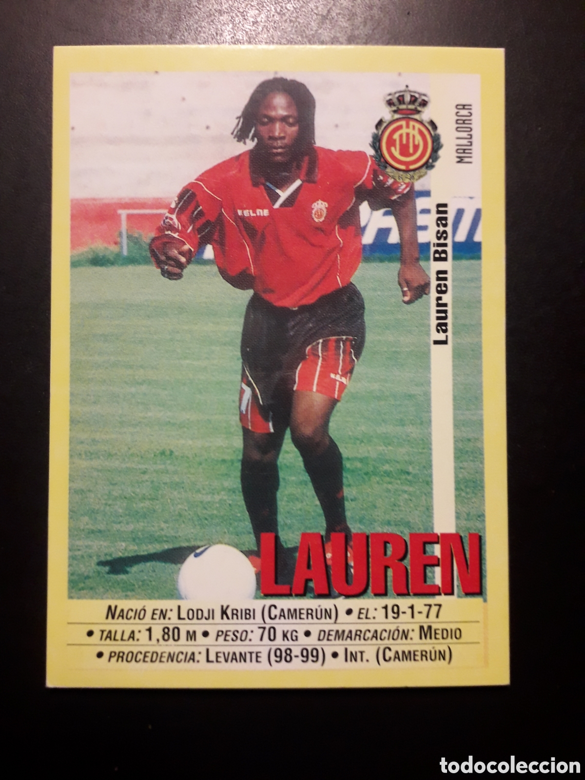 Cromos de f&uacute;tbol: LAUREN MALLORCA N&deg; 48 PANINI 99 00 1999 2000. SIN PEGAR. FOTOS. PEDIDO M&Iacute;NIMO 3&euro;