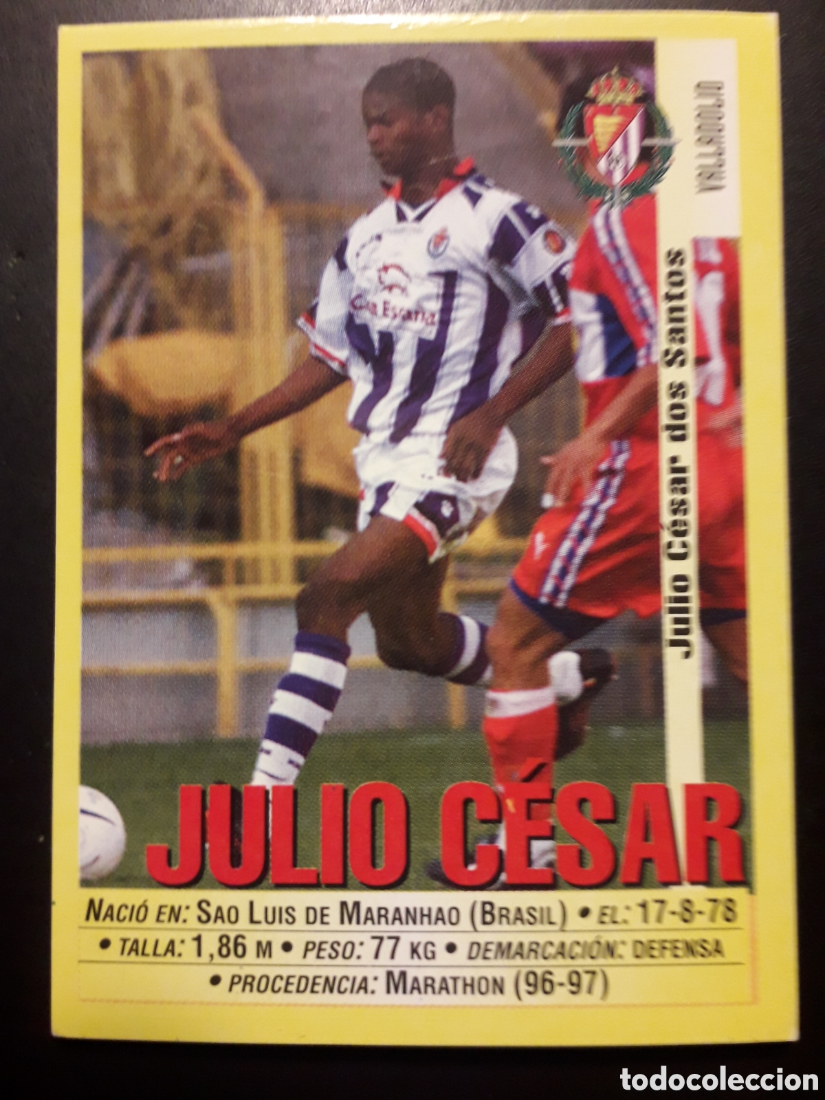 Cromos de f&uacute;tbol: JULIO C&Eacute;SAR VALLADOLID N&deg; 215 PANINI 99 00 1999 2000. SIN PEGAR. FOTOS. PEDIDO M&Iacute;NIMO 3&euro;