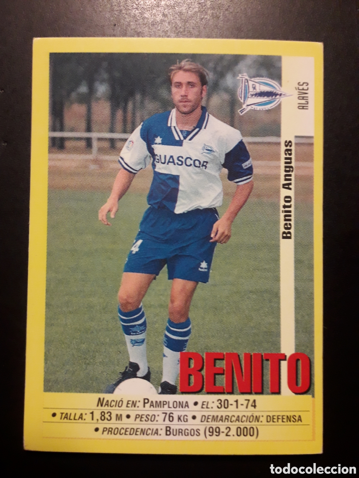Cromos de f&uacute;tbol: BENITO ALAV&Eacute;S N&deg; 291 PANINI 99 00 1999 2000. SIN PEGAR. FOTOS. PEDIDO M&Iacute;NIMO 3&euro;