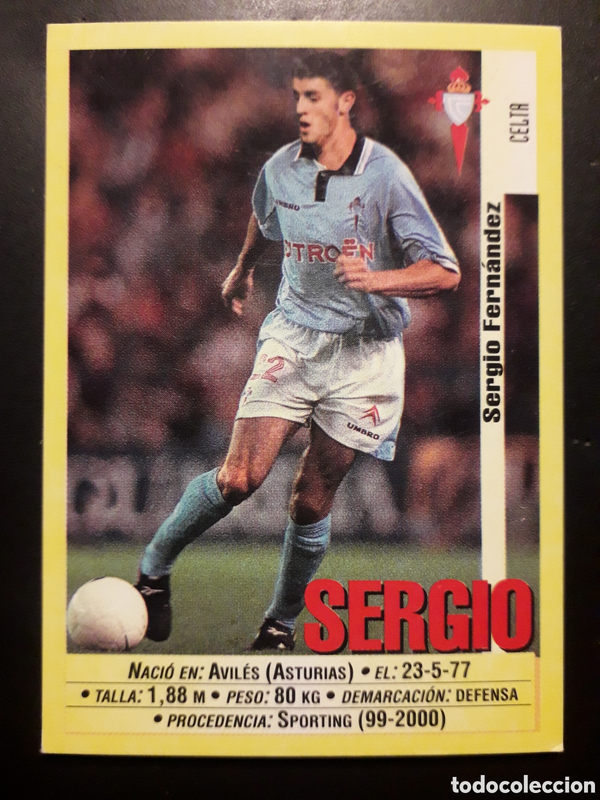 Cromos de f&uacute;tbol: SERGIO CELTA DE VIGO N&deg; 79 PANINI 99 00 1999 2000. SIN PEGAR. FOTOS. PEDIDO M&Iacute;NIMO 3&euro;