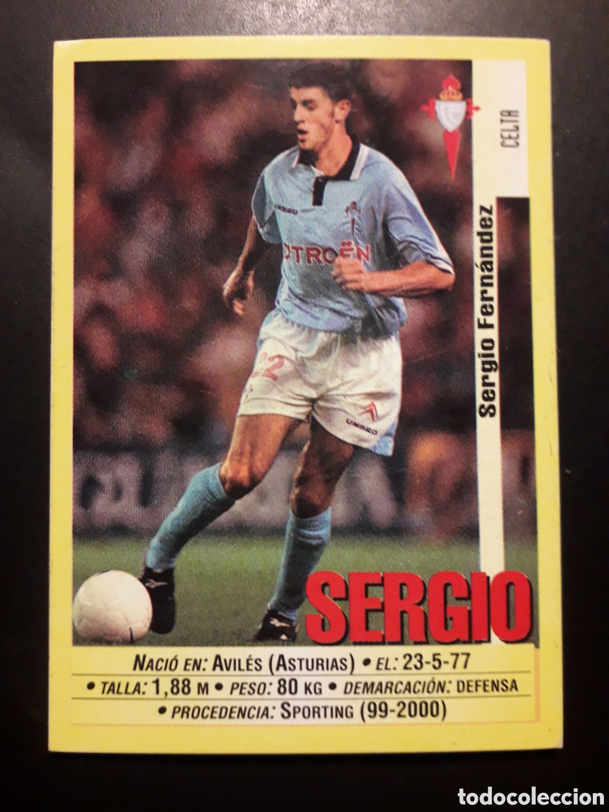 Cromos de f&uacute;tbol: SERGIO CELTA DE VIGO N&deg; 79 PANINI 99 00 1999 2000. SIN PEGAR. FOTOS. PEDIDO M&Iacute;NIMO 3&euro;