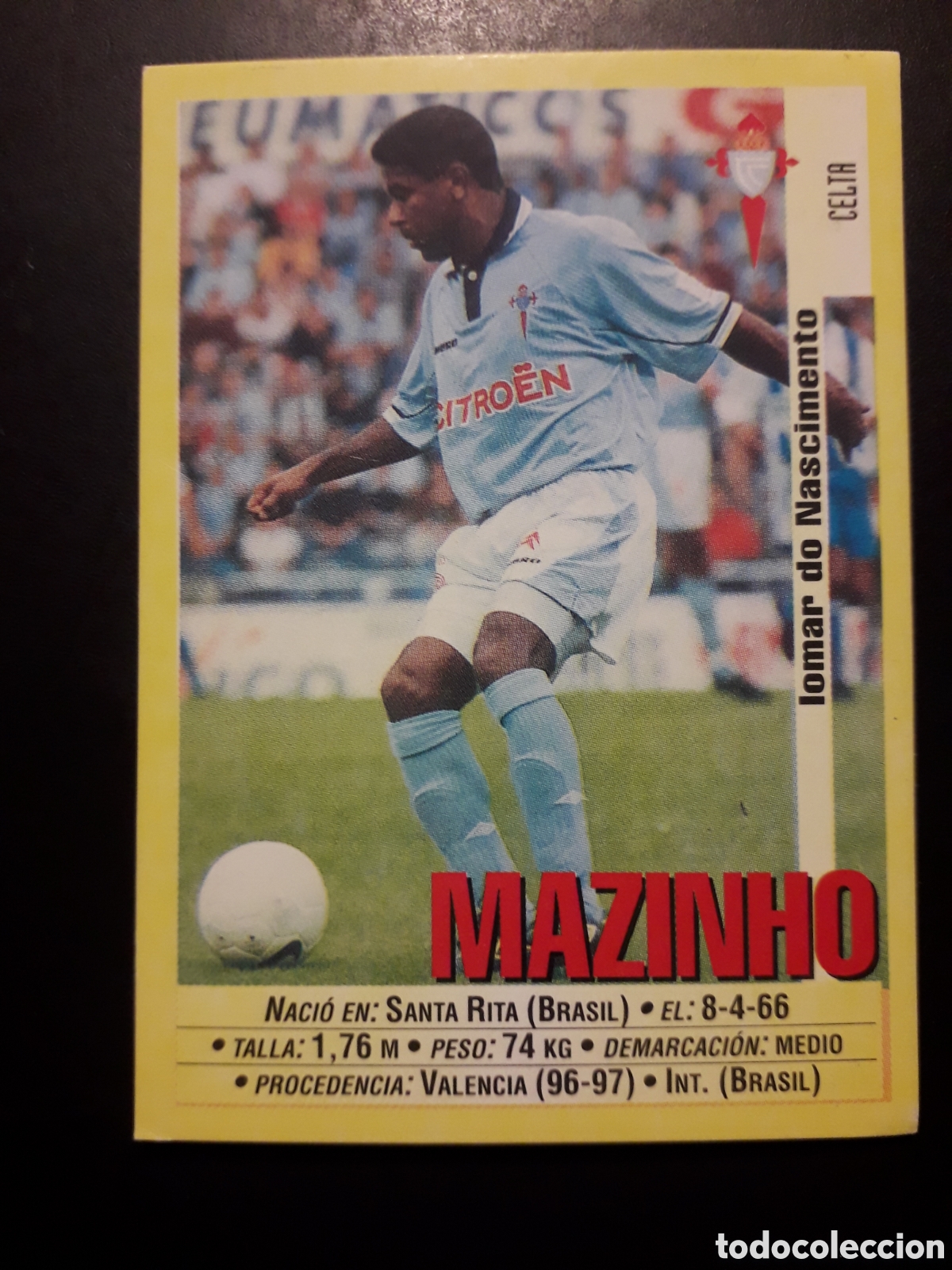 Cromos de f&uacute;tbol: MAZINHO CELTA DE VIGO N&deg; 85 PANINI 99 00 1999 2000. SIN PEGAR. FOTOS. PEDIDO M&Iacute;NIMO 3&euro;