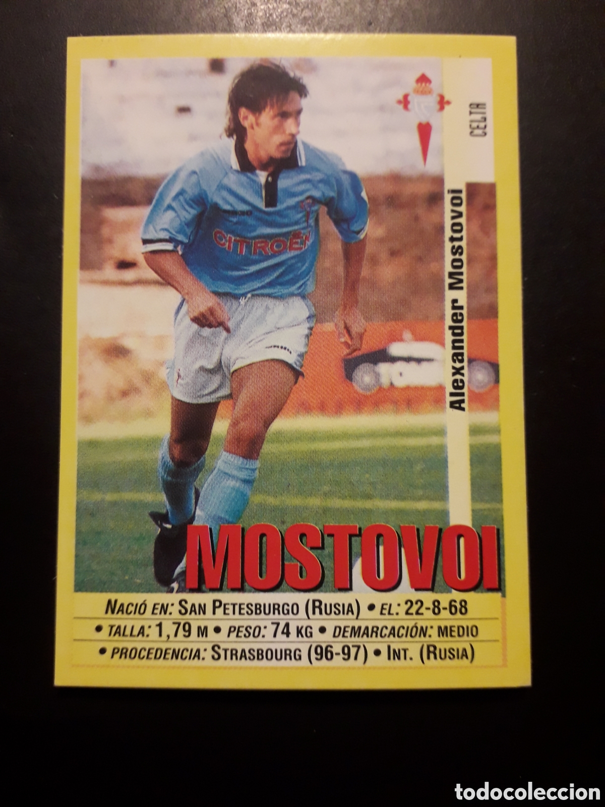 Cromos de f&uacute;tbol: MOSTOVOI CELTA DE VIGO N&deg; 90 PANINI 99 00 1999 2000. SIN PEGAR. FOTOS. PEDIDO M&Iacute;NIMO 3&euro;