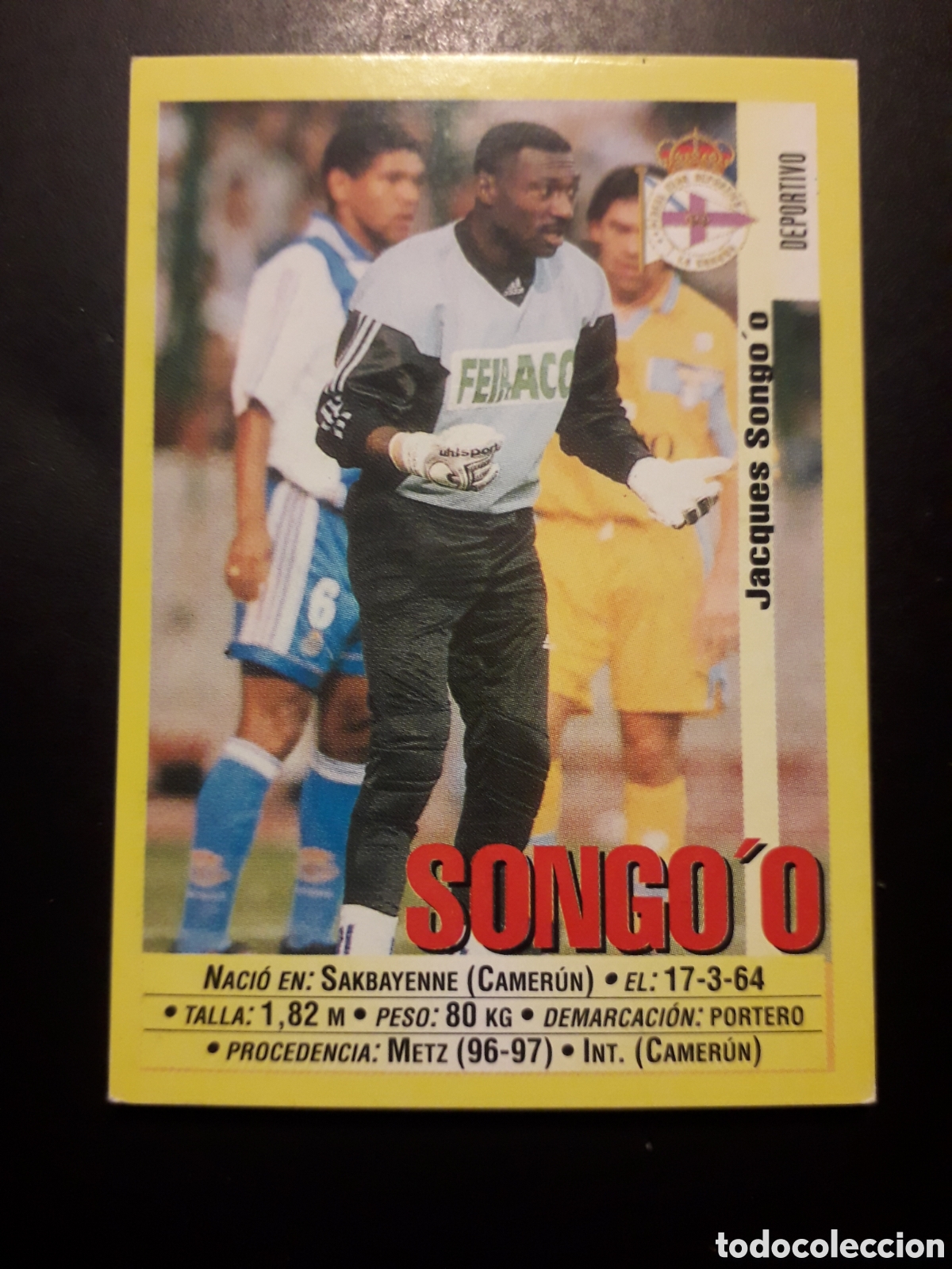 Cromos de f&uacute;tbol: SONGO'O DEPORTIVO DE LA CORU&Ntilde;A N&deg; 97 PANINI 99 00 1999 2000. SIN PEGAR. FOTOS. PEDIDO M&Iacute;NIMO 3&euro;