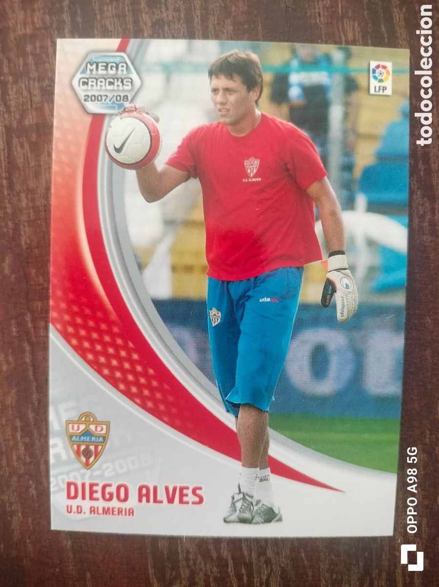Cromos de f&uacute;tbol: Card Cromo 2 bis Diego Alves Almer&iacute;a Nueva ficha fichaje Megacracks Panini liga 2007 2008 07 08