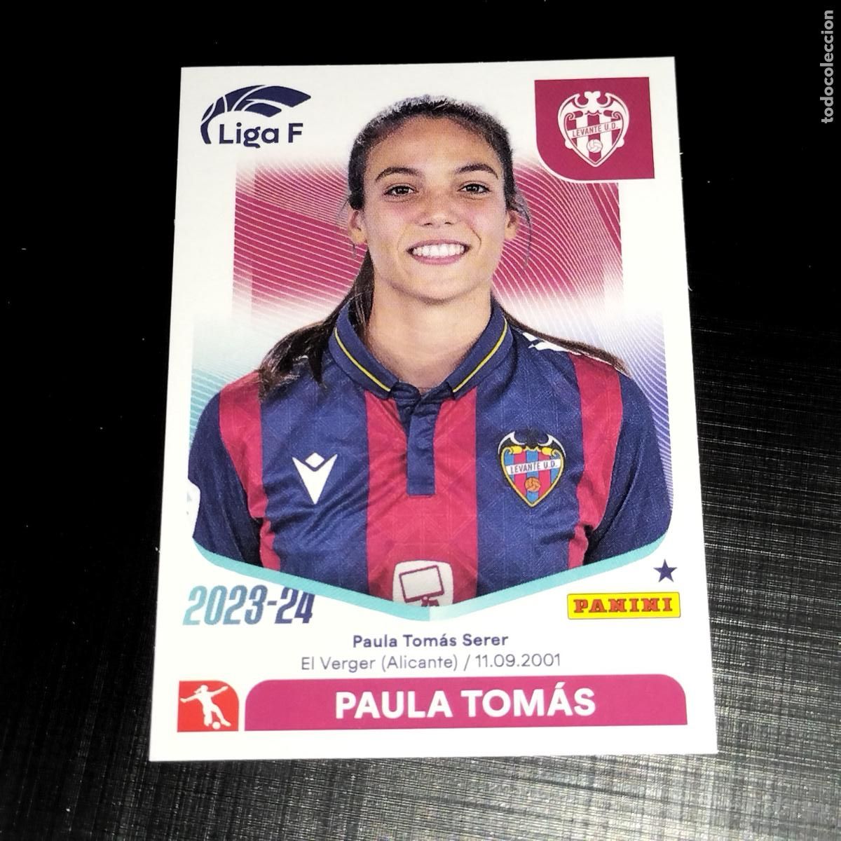 Cromos de f&uacute;tbol: N&ordm; 170 PAULA TOMAS LEVANTE UD CROMOS LIGA F FEMENINA PANINI 2023 2024 23 24