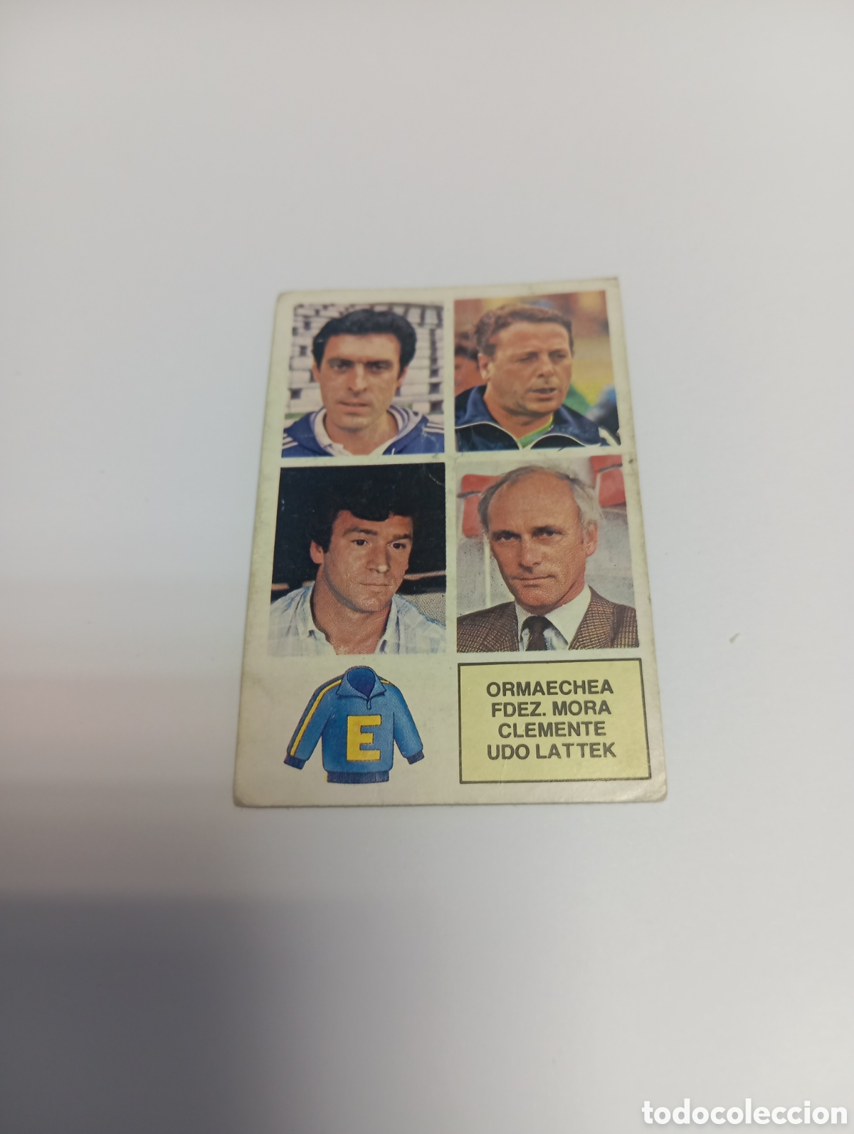 Fu&szlig;ball-Sticker: ENTRENADORES ORMAECHEA MORA CLEMENTE UDO LATTEK Liga Este 1982 1983 RECUPERADO 82 83