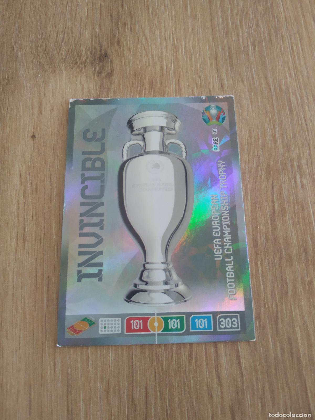 Cromos de f&uacute;tbol: 5 RARE INVINCIBLE COPA TROFEO TROPHY CROMO FUTBOL PANINI EURO 2020 ADRENALYN EUROCOPA