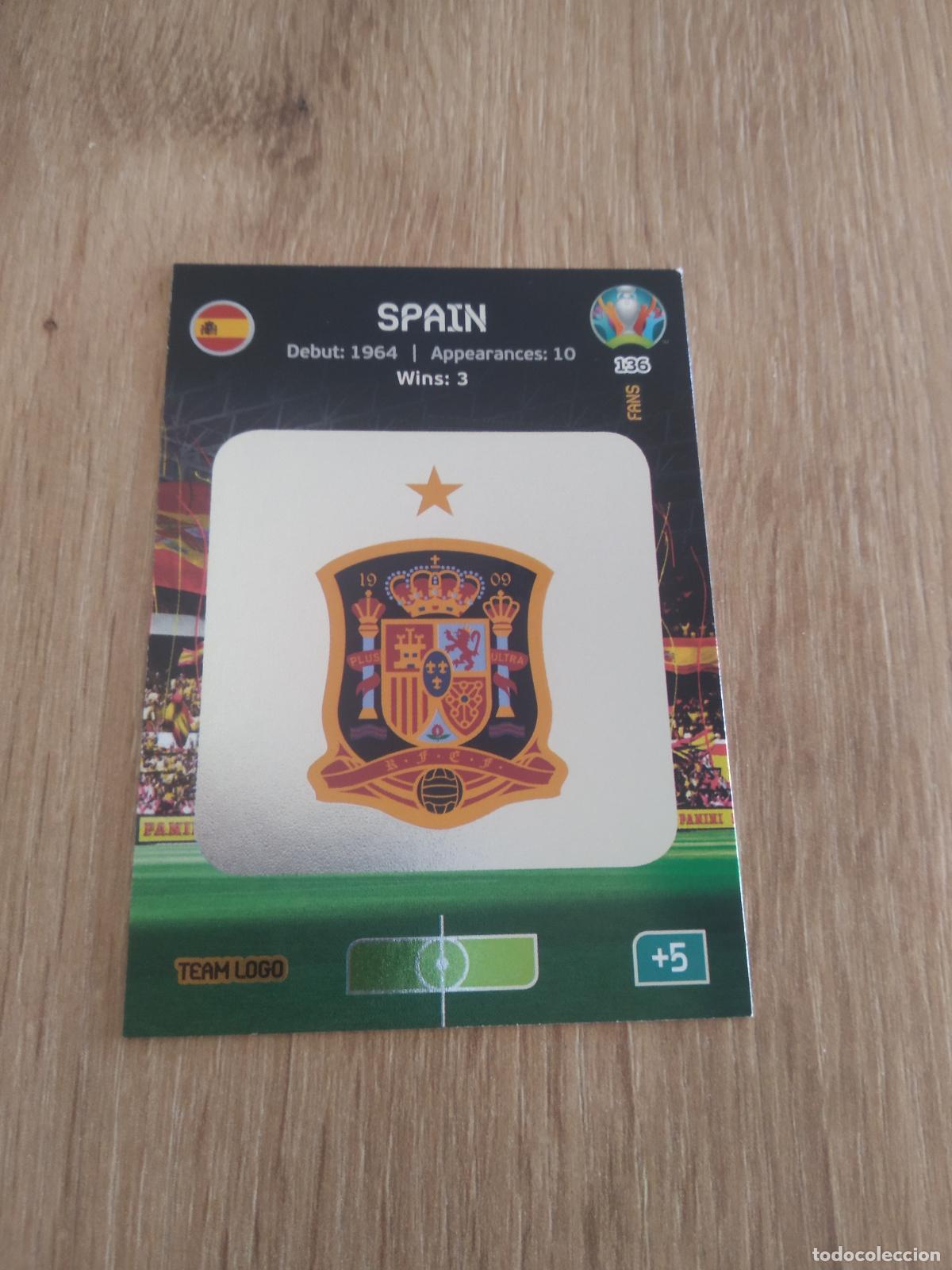 Cromos de f&uacute;tbol: 136 ESCUDO ESPA&Ntilde;A CROMO FUTBOL PANINI EURO 2020 ADRENALYN EUROCOPA