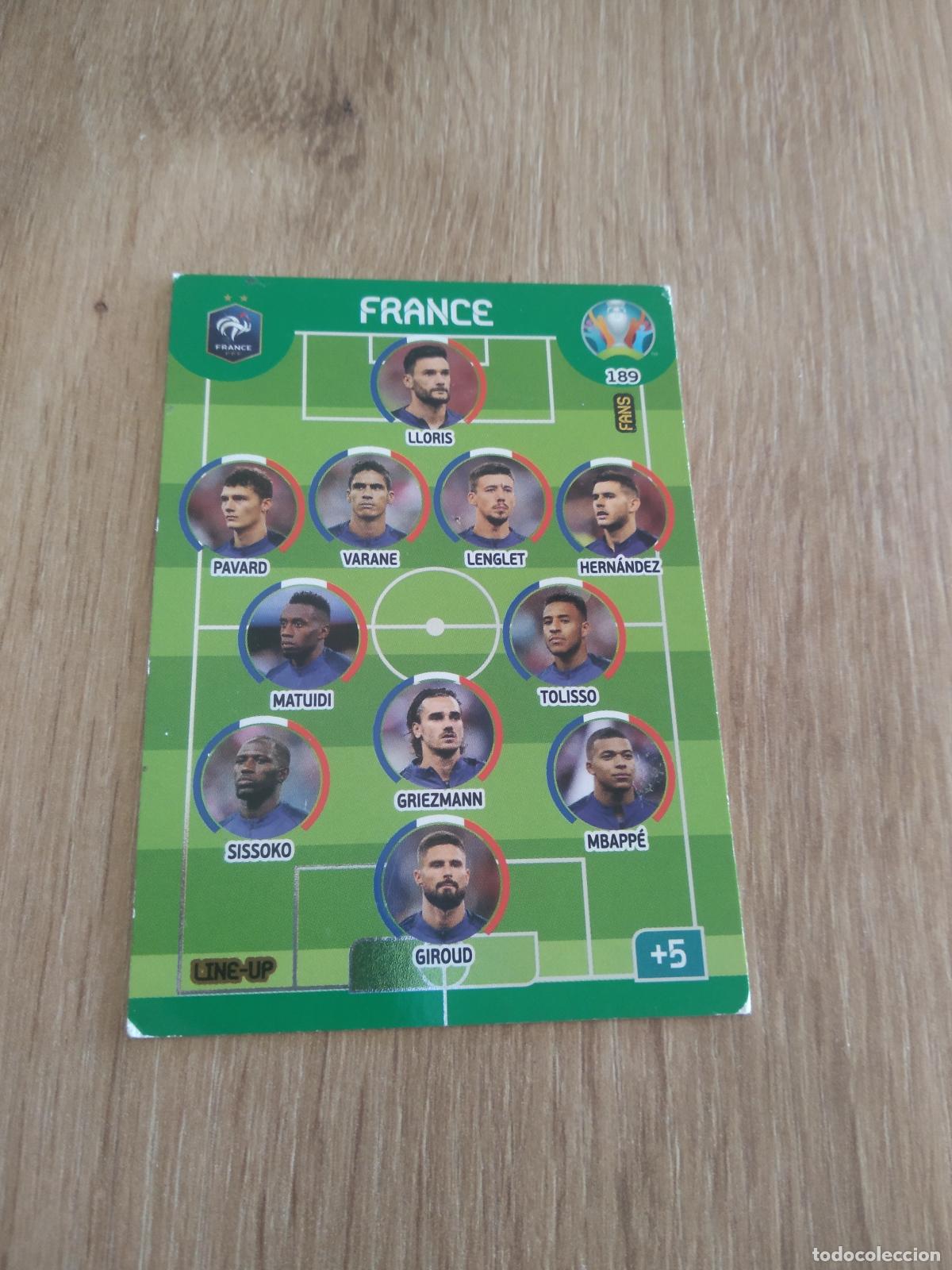 Cromos de Futebol: 189 LINE-UP EQUIPO PLANTILLA ALINEACION FRANCIA CROMO FUTBOL PANINI EURO 2020 ADRENALYN EUROCOPA