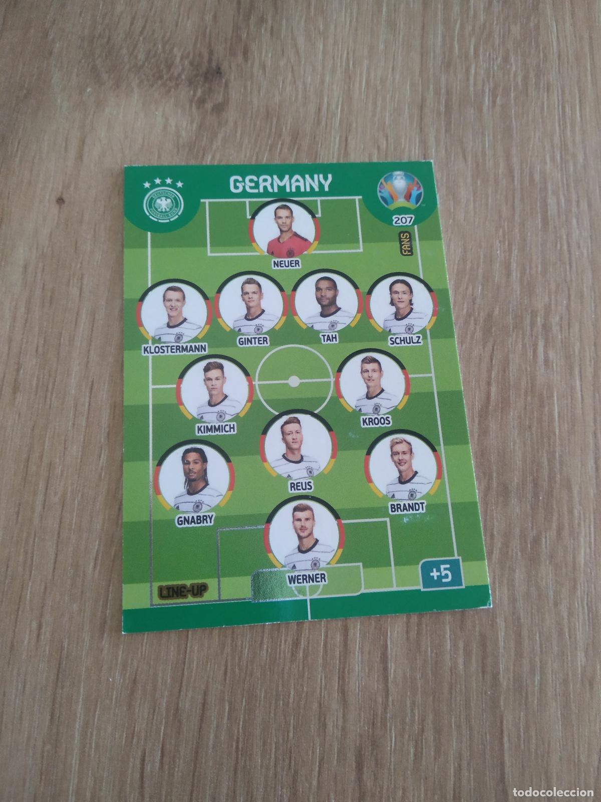 Cromos de Futebol: 207 LINE-UP ALINEACION EQUIPO PLANTILLA ALEMANIA CROMO FUTBOL PANINI EURO 2020 ADRENALYN EUROCOPA