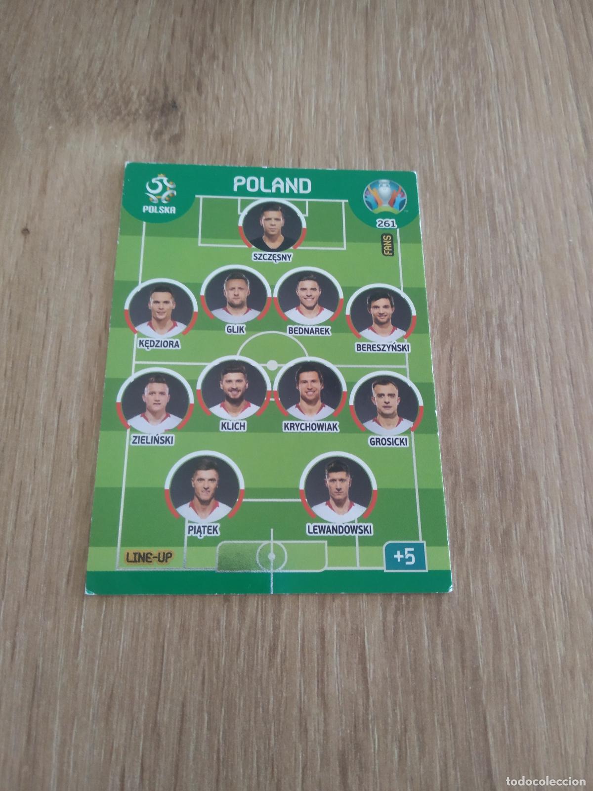 Cromos de f&uacute;tbol: 261 LINE-UP EQUIPO PLANTILLA ALINEACION POLONIA CROMO FUTBOL PANINI EURO 2020 ADRENALYN EUROCOPA