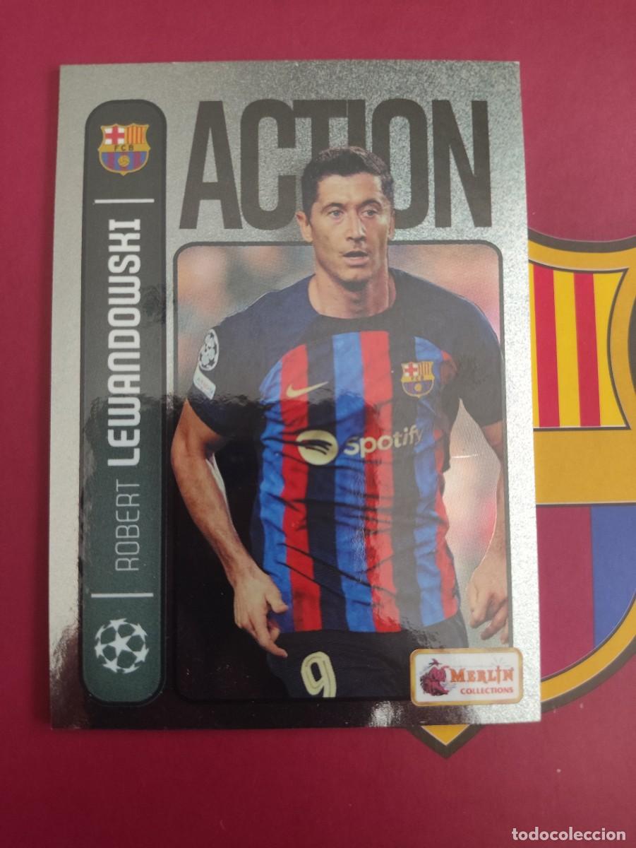 Cromos de f&uacute;tbol: 153 LEWANDOWSKI ACTION BARCELONA MERLIN HERITAGE 98 TOPPS CHAMPIONS