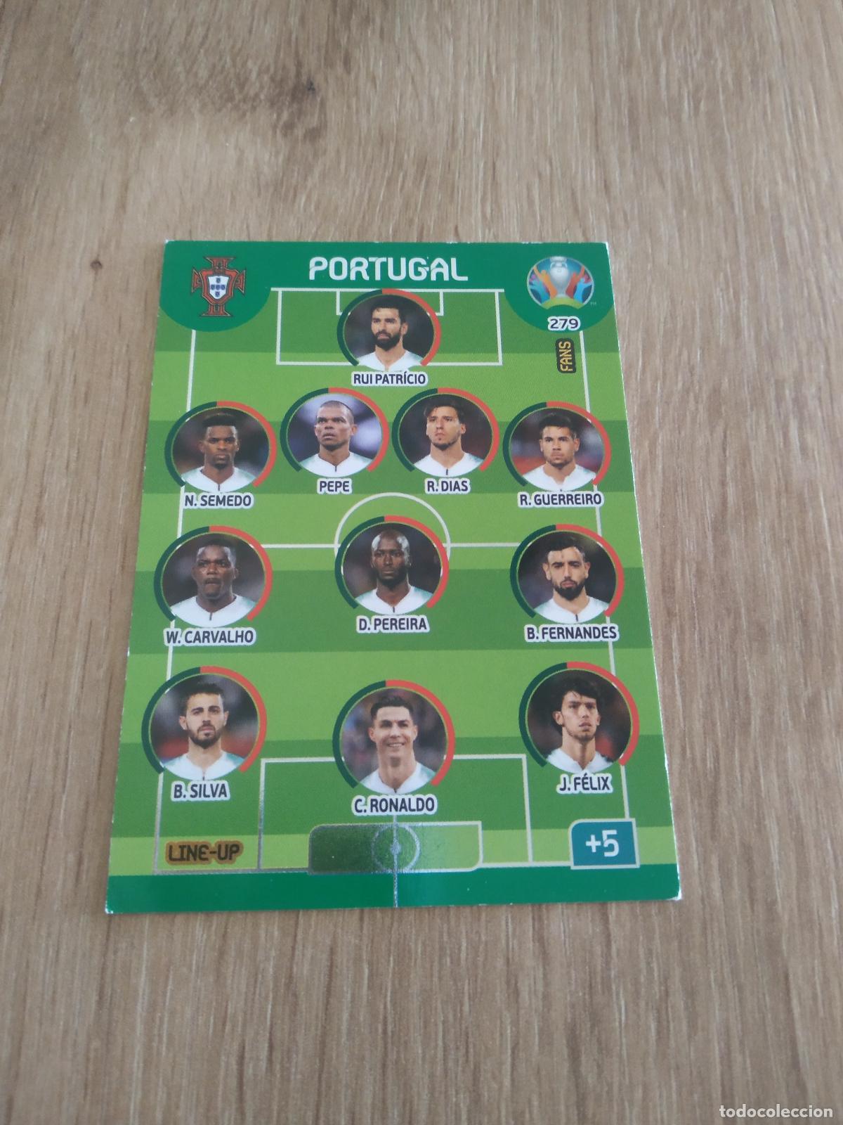Cromos de f&uacute;tbol: 279 LINE-UP EQUIPO PLANTILLA ALINEACION PORTUGAL CROMO FUTBOL PANINI EURO 2020 ADRENALYN EUROCOPA