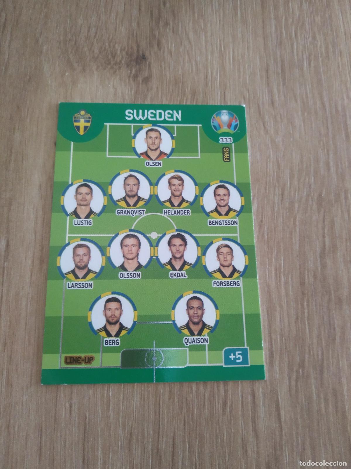 Cromos de f&uacute;tbol: 333 LINE-UP EQUIPO PLANTILLA ALINEACION SUECIA CROMO FUTBOL PANINI EURO 2020 ADRENALYN EUROCOPA