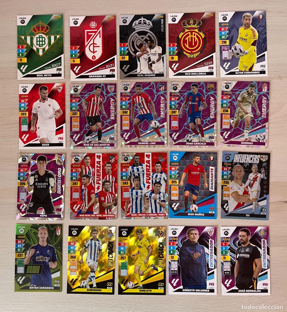 Cromos de f&uacute;tbol: Lote de 25 Cartas Adrenalyn XL LaLiga 23/24