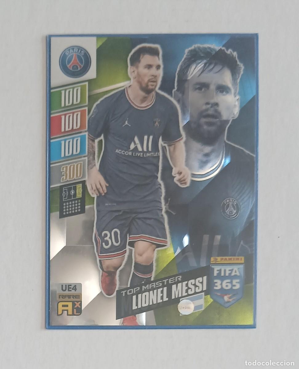 Cromos de f&uacute;tbol: CROMO UE4 MESSI PSG TOP MASTER ADRENALYN XL FIFA 365 2021-2022 EDITION UPDATE DE PANINI. Nuevo.