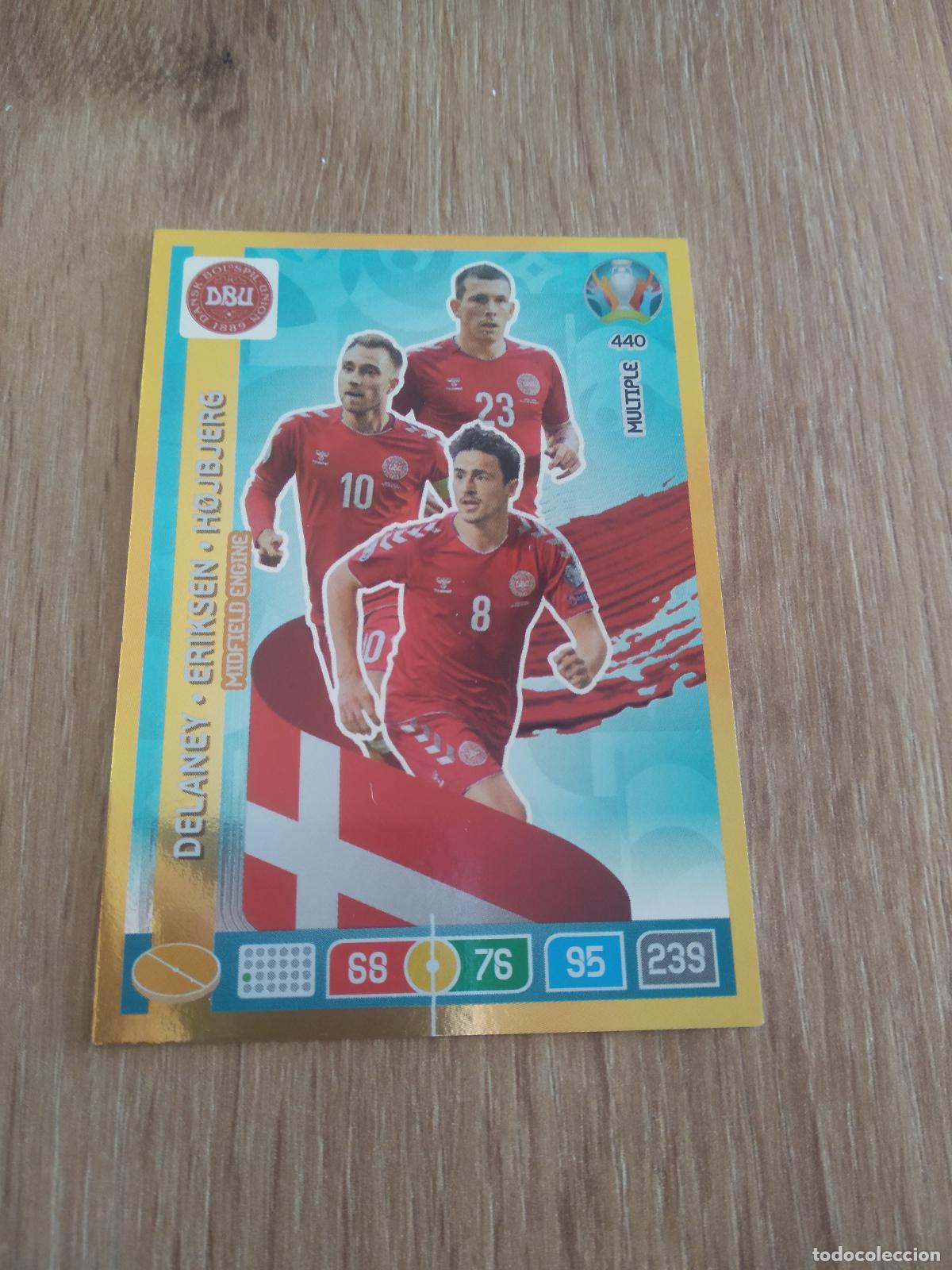 Cromos de f&uacute;tbol: 440 DELANEY ERIKSEN HOJBJERG DINAMARCA CROMO FUTBOL PANINI EURO 2020 ADRENALYN EUROCOPA