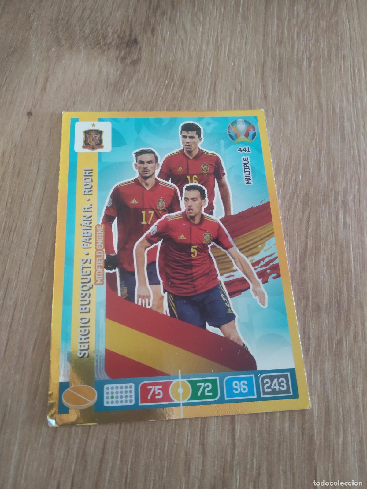 Cromos de f&uacute;tbol: 441 BUSQUETS FABIAN RUIZ RODRI ESPA&Ntilde;A CROMO FUTBOL PANINI EURO 2020 ADRENALYN EUROCOPA