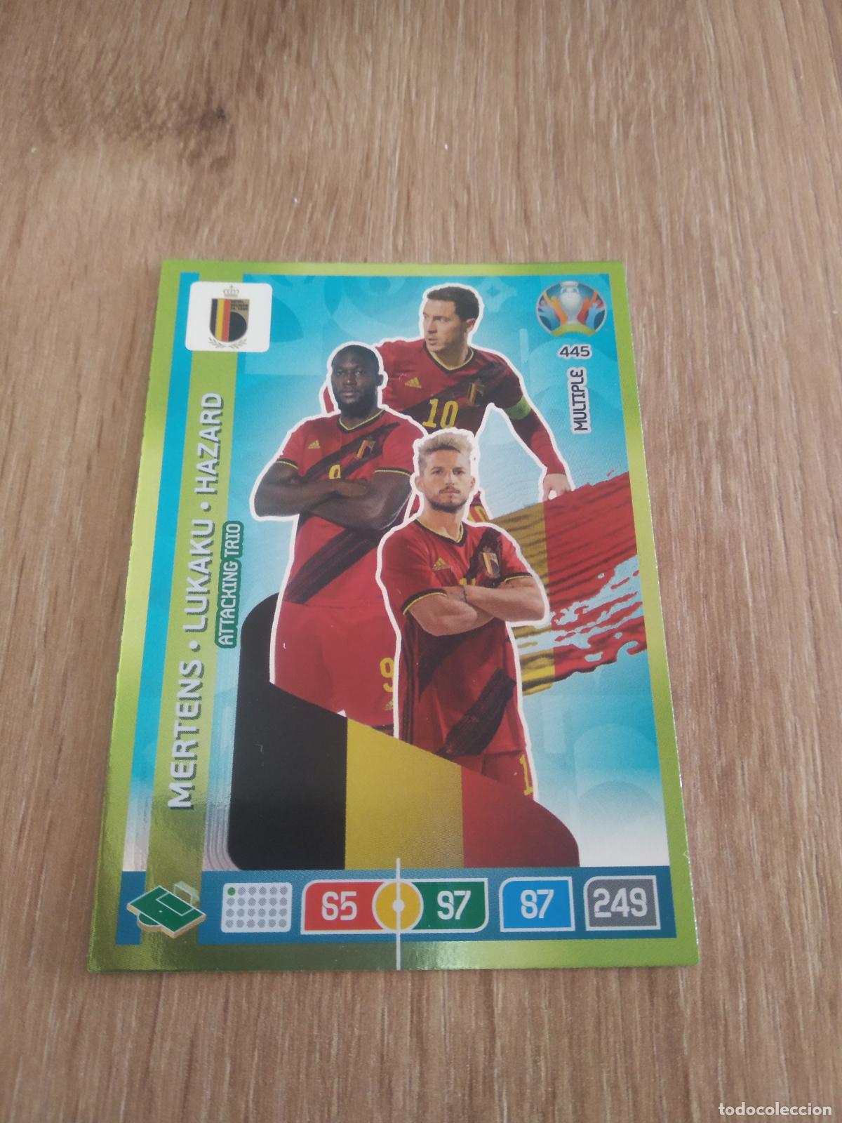 Cromos de f&uacute;tbol: 445 MERTENS LUKAKU HAZARD BELGICA CROMO FUTBOL PANINI EURO 2020 ADRENALYN EUROCOPA