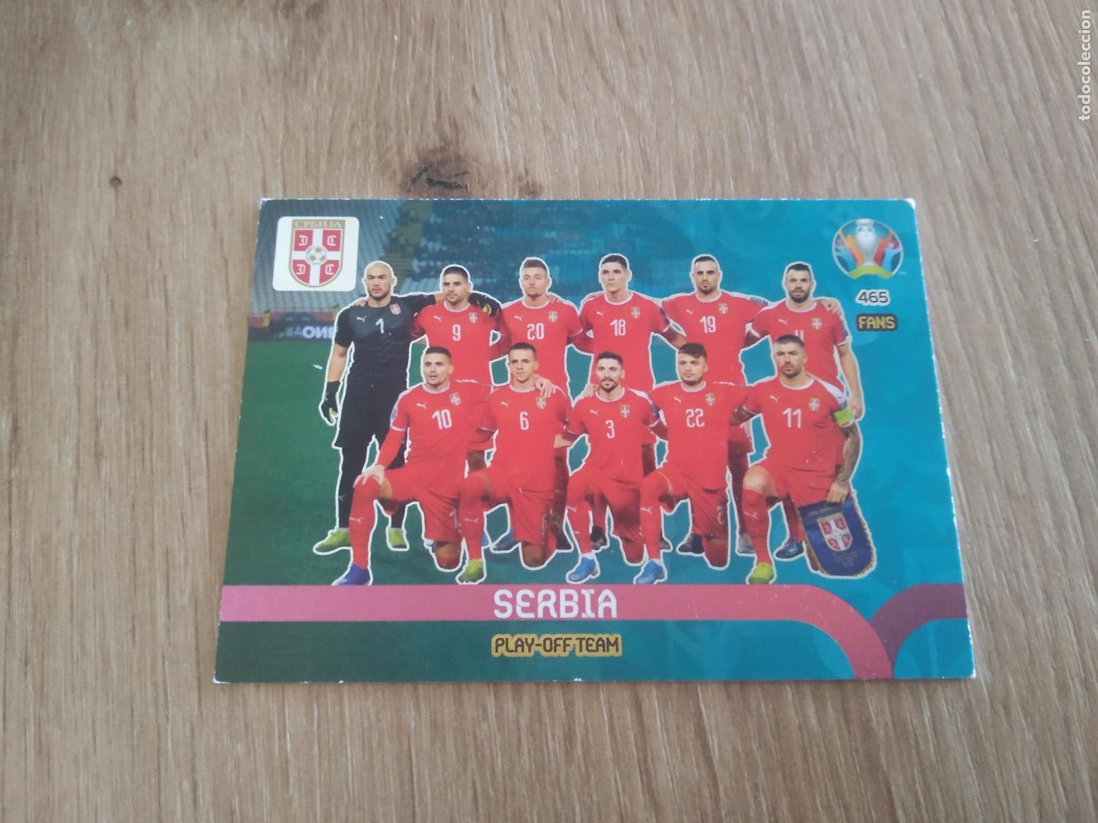 Cromos de f&uacute;tbol: 465 EQUIPO PLANTILLA SERBIA CROMO FUTBOL PANINI EURO 2020 ADRENALYN EUROCOPA