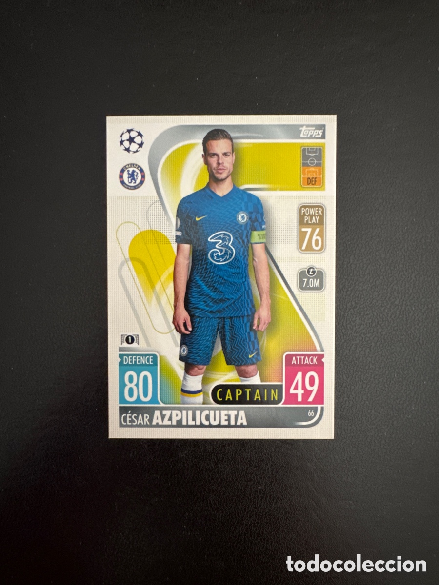 Cromos de f&uacute;tbol: AZPILICUETA CHELSEA N&Uacute;MERO 66 MATCH ATTAX 2021 2022