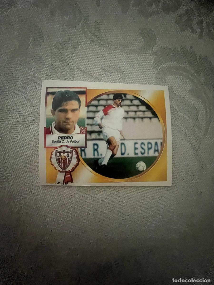 Cromos de f&uacute;tbol: PEDRO SEVILLA FICHAJE 10 VERSION II SIN PEGAR ERROR DE CORTE LIGA ESTE 94 95