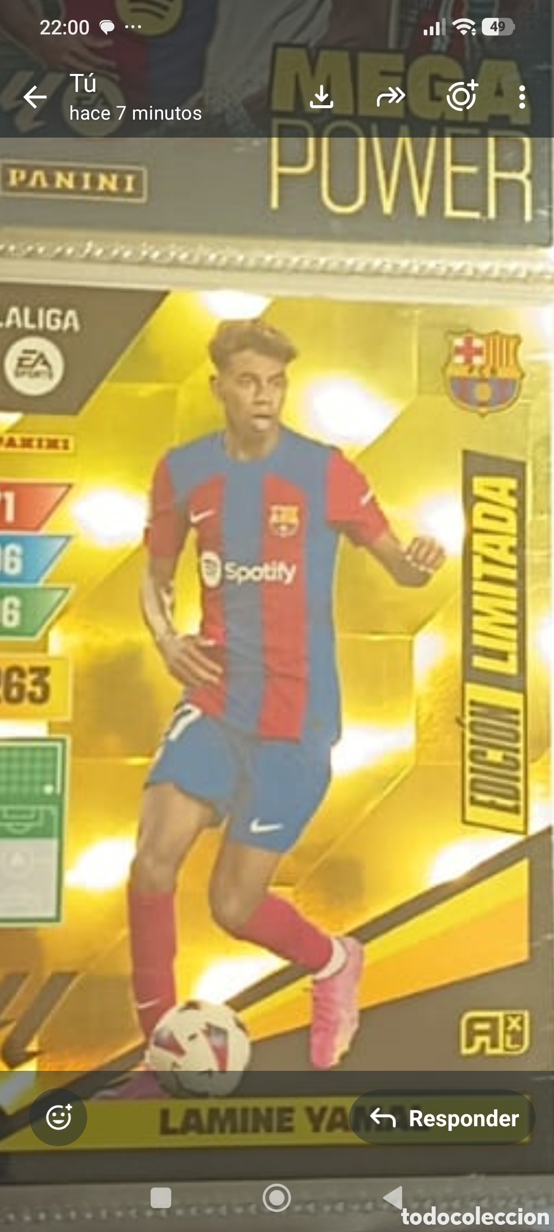 Cromos de f&uacute;tbol: Cromo de yamal adrenalyn