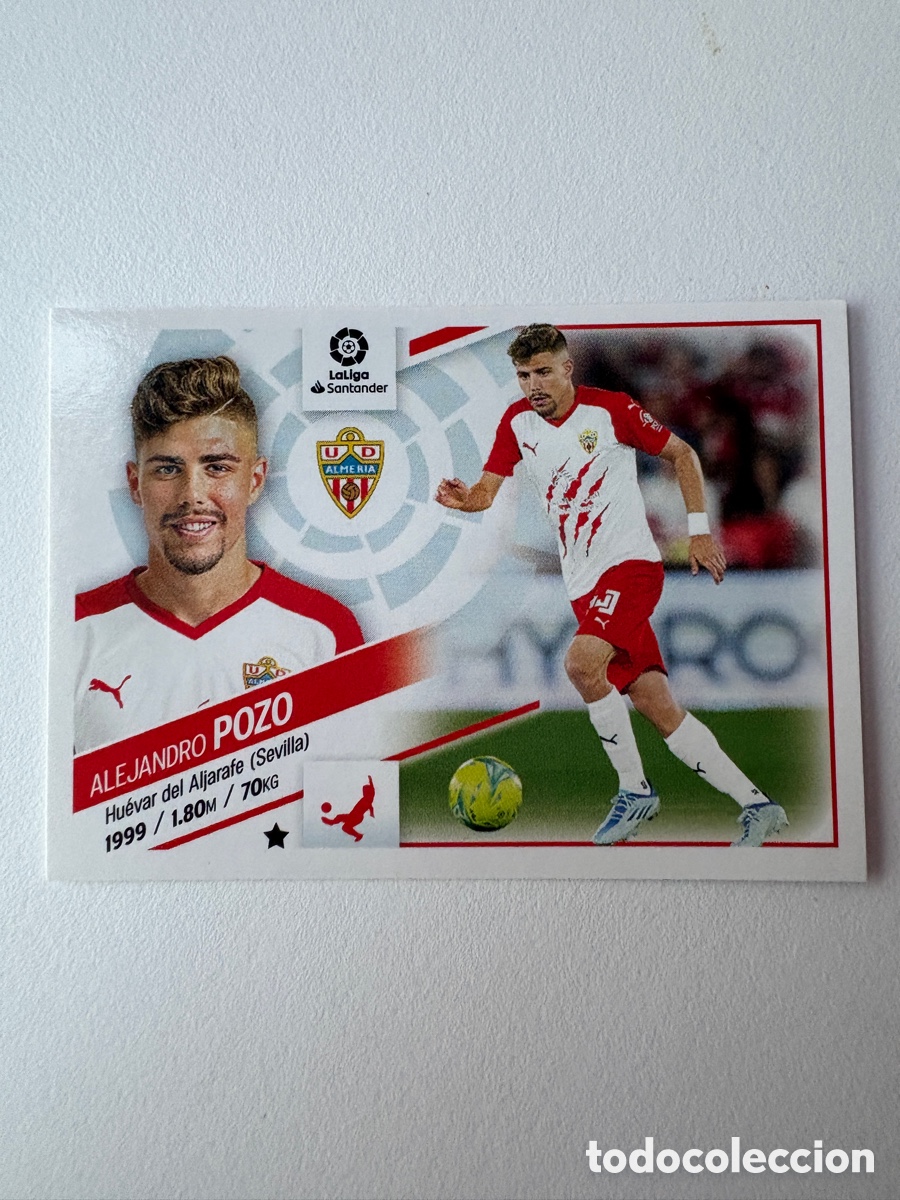 Cromos de f&uacute;tbol: Cromo Alejandro Pozo Almer&iacute;a 5 Panini Liga Este 2022-23