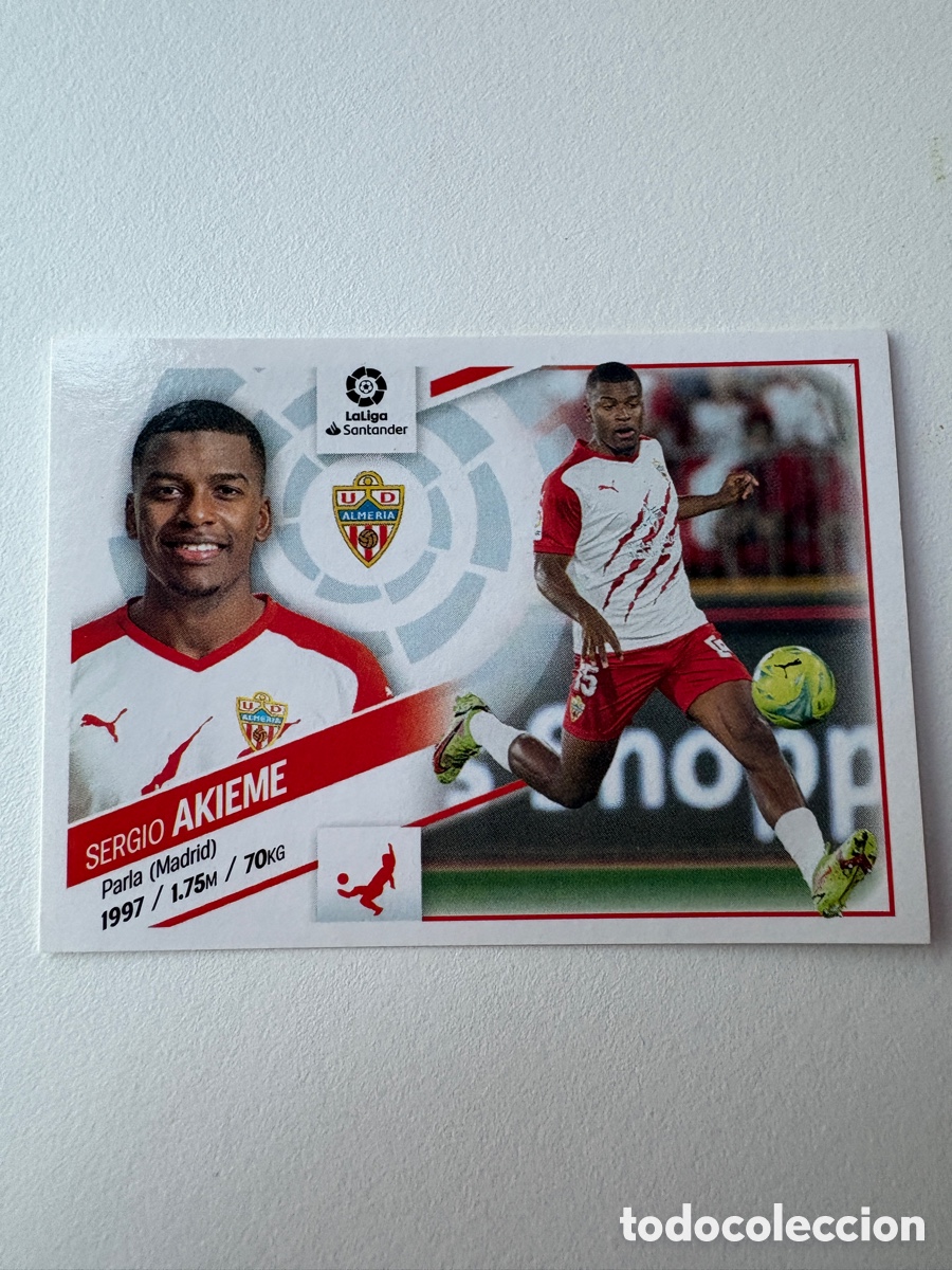 Cromos de f&uacute;tbol: Cromo Sergio Akieme Almer&iacute;a 9A Panini Liga Este 2022-23