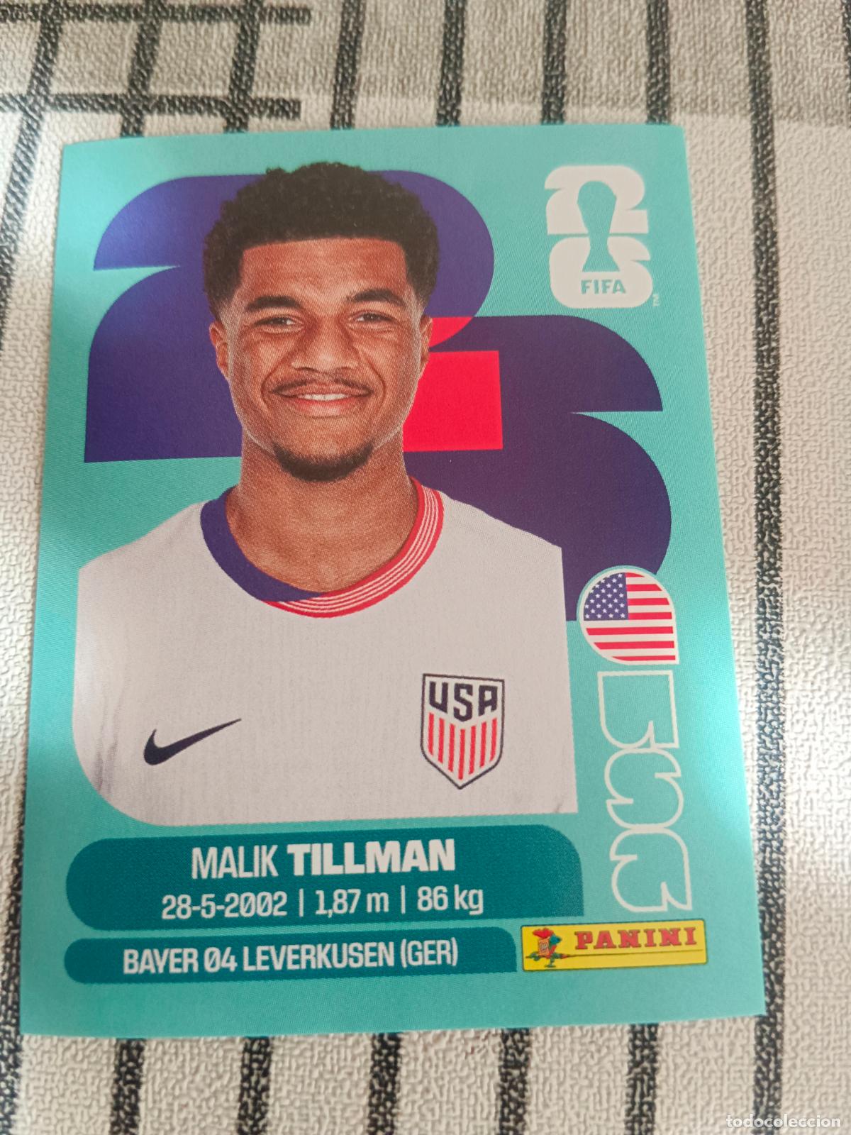 Cromos de f&uacute;tbol: MUNDIAL 2026 ESTADOS UNIDOS USA MEXICO MEJICO CANADA USA 15 USA15 MALIK TILLMAN ESTADOS UNIDOS FIFA