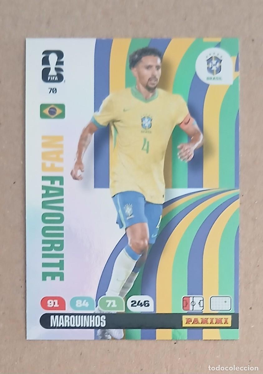 Cromos de Futebol: CROMO n&ordm; 70 MARQUINHOS BRASIL FAN FAVOURITE ADRENALYN XL FIFA WORLD CUP 2026E PANINI. Nuevo.