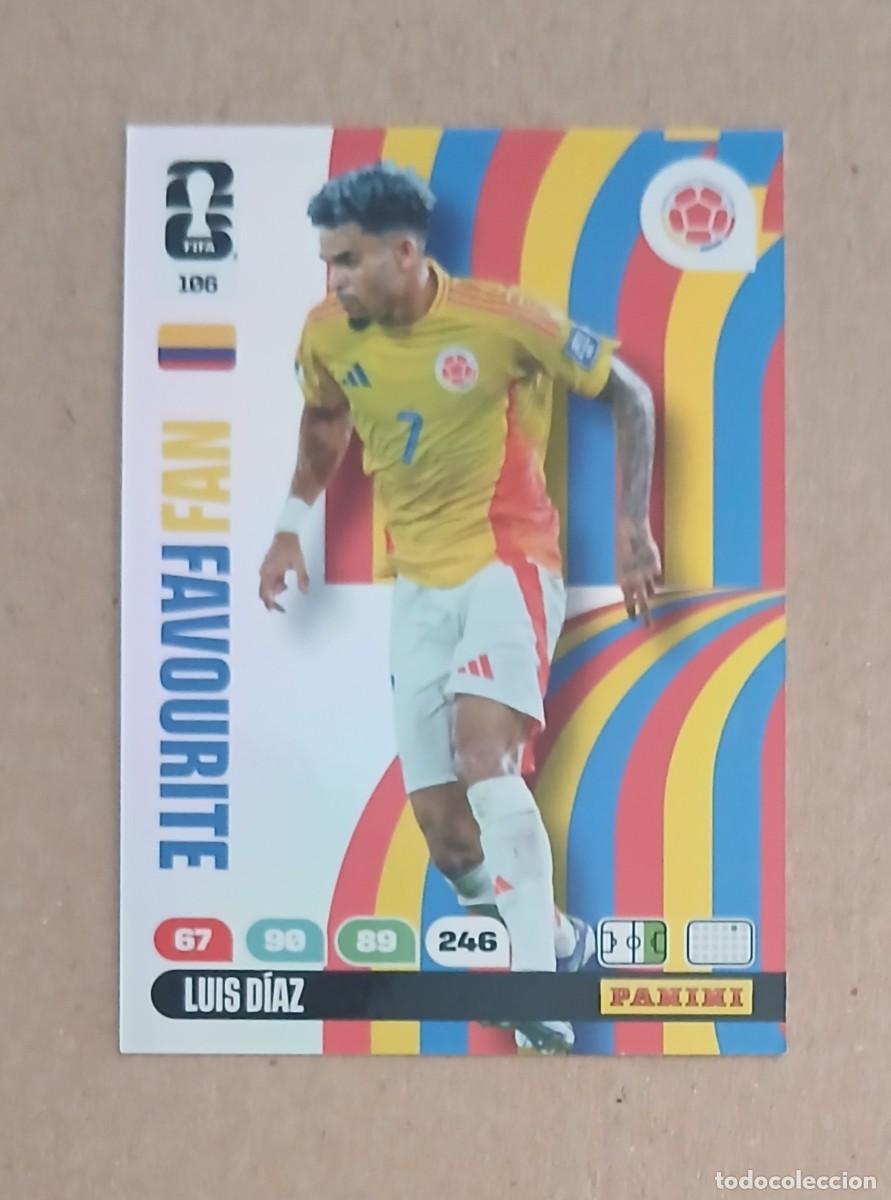 Cromos de Futebol: CROMO n&ordm; 106 LUIS D&Iacute;AZ COLOMBIA FAN FAVOURITE ADRENALYN XL FIFA WORLD CUP 2026E PANINI. Nuevo.