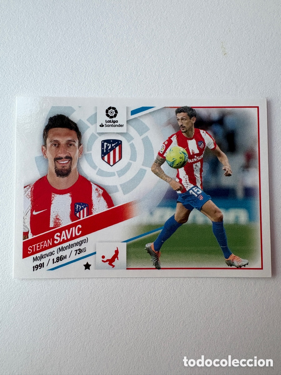 Cromos de f&uacute;tbol: Cromo Stefan Savić Atl&eacute;tico de Madrid 6 Panini Liga Este 2022-23